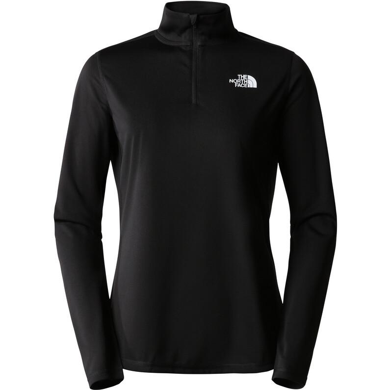 

Женская гибкая рубашка с длинным рукавом и молнией 1/4 The North Face, черный