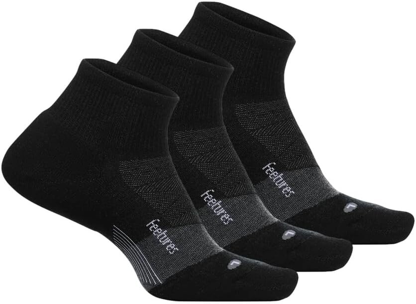 

Носки Feetures Merino 10 Ultra Light Quarter 3-Pair Pack, цвет Charcoal 1