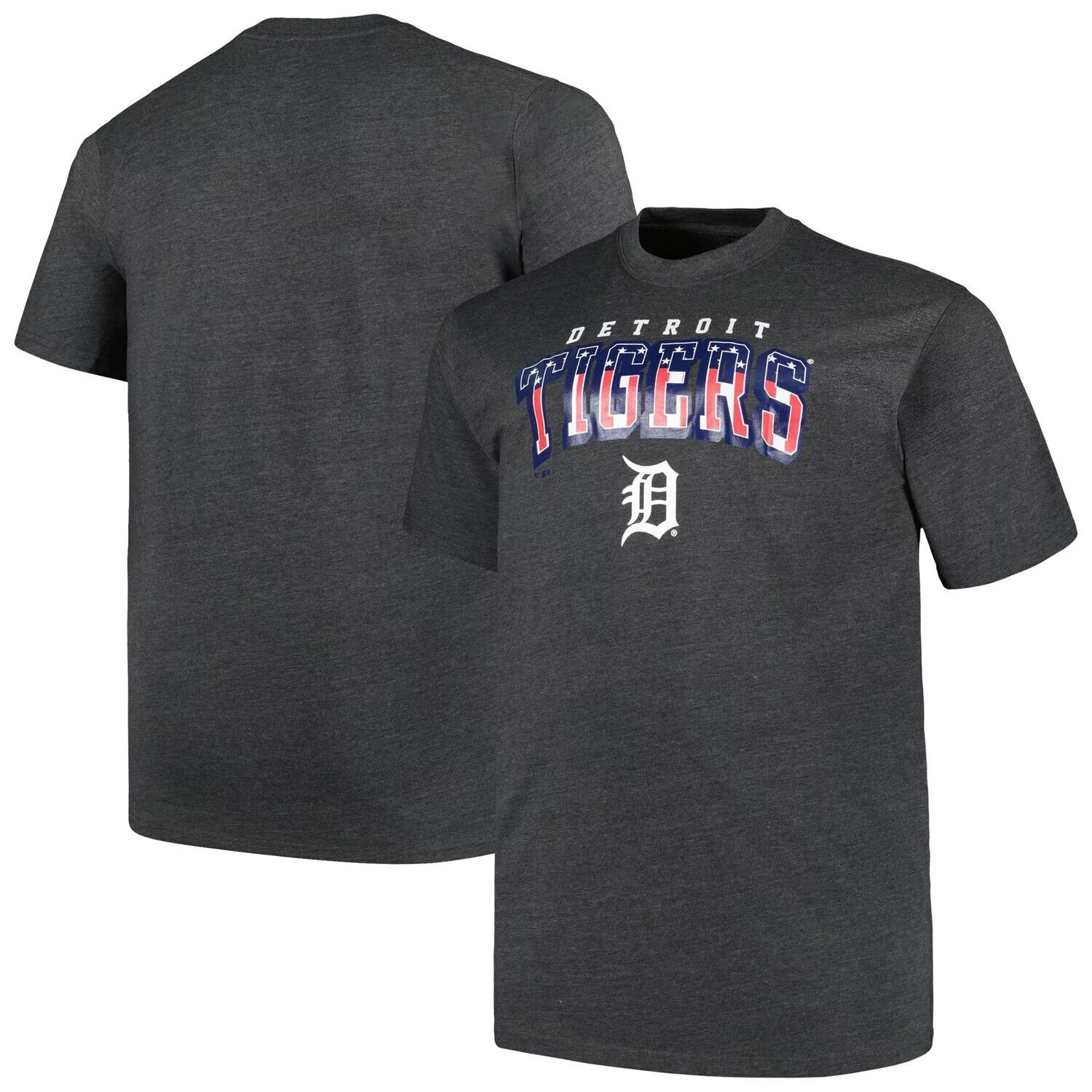 

Мужская футболка Profile Heather Charcoal Detroit Tigers Big & Tall American