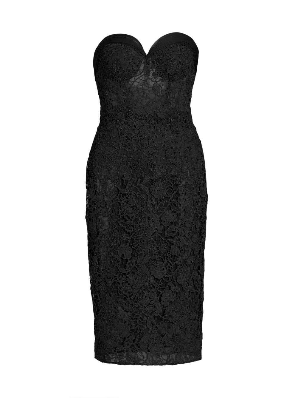 

Коктейльное платье из кружева и тюля Reem Acra, черный