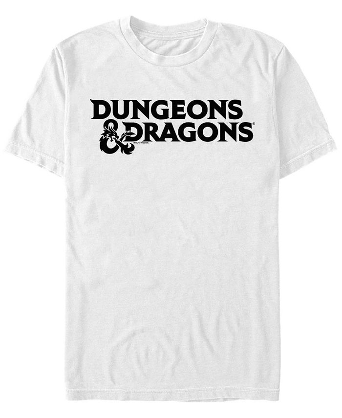 dungeons Мужская футболка с короткими рукавами и текстовым логотипом Dungeons And Dragons Fifth Sun, белый