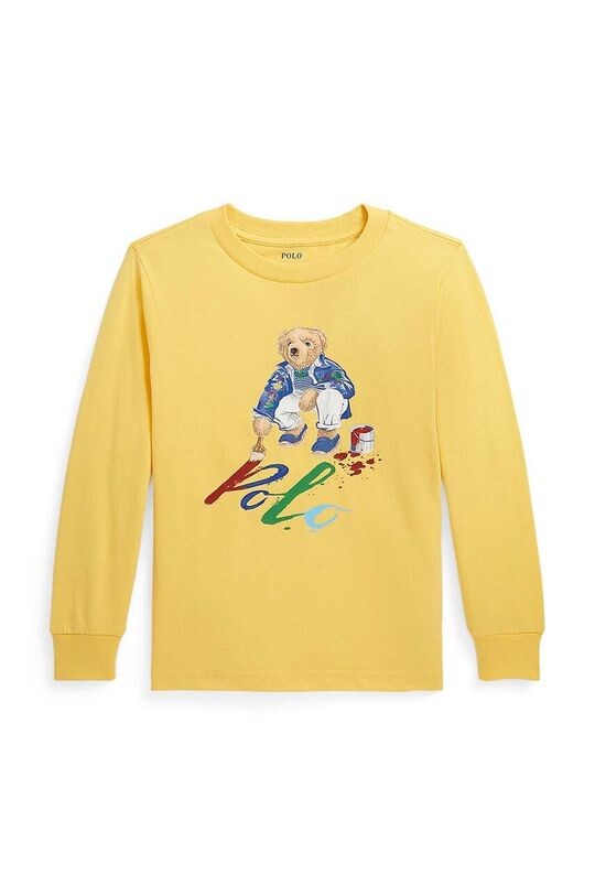 

Детская хлопковая рубашка с длинными рукавами Polo Ralph Lauren, желтый