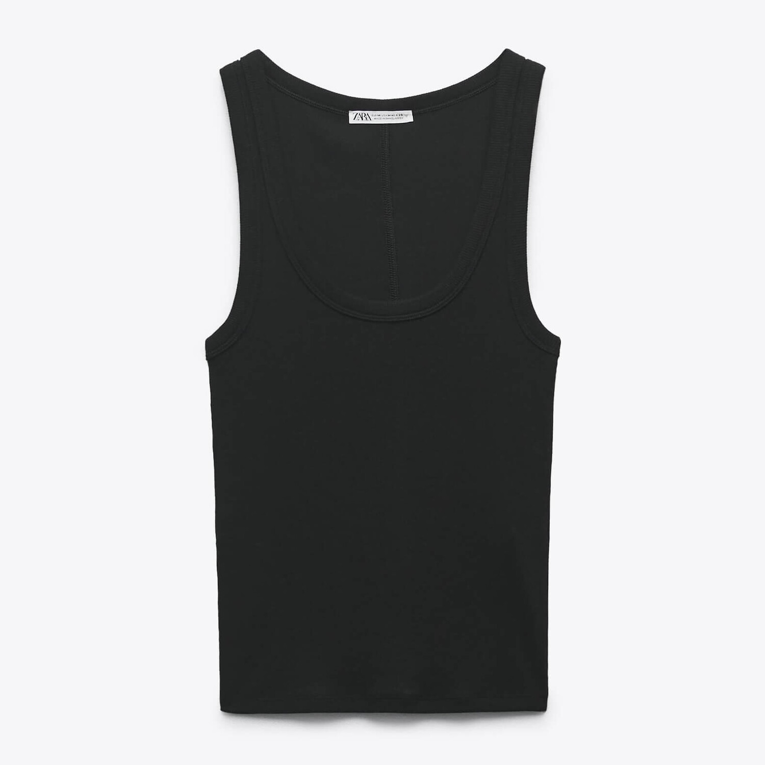 

Майка Zara Ribbed Strappy Vest, черный