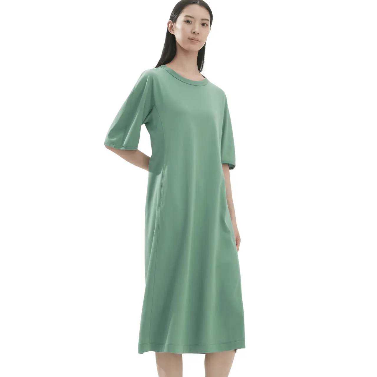 

Платье Uniqlo U Airism Cotton Short Sleeved, зеленый