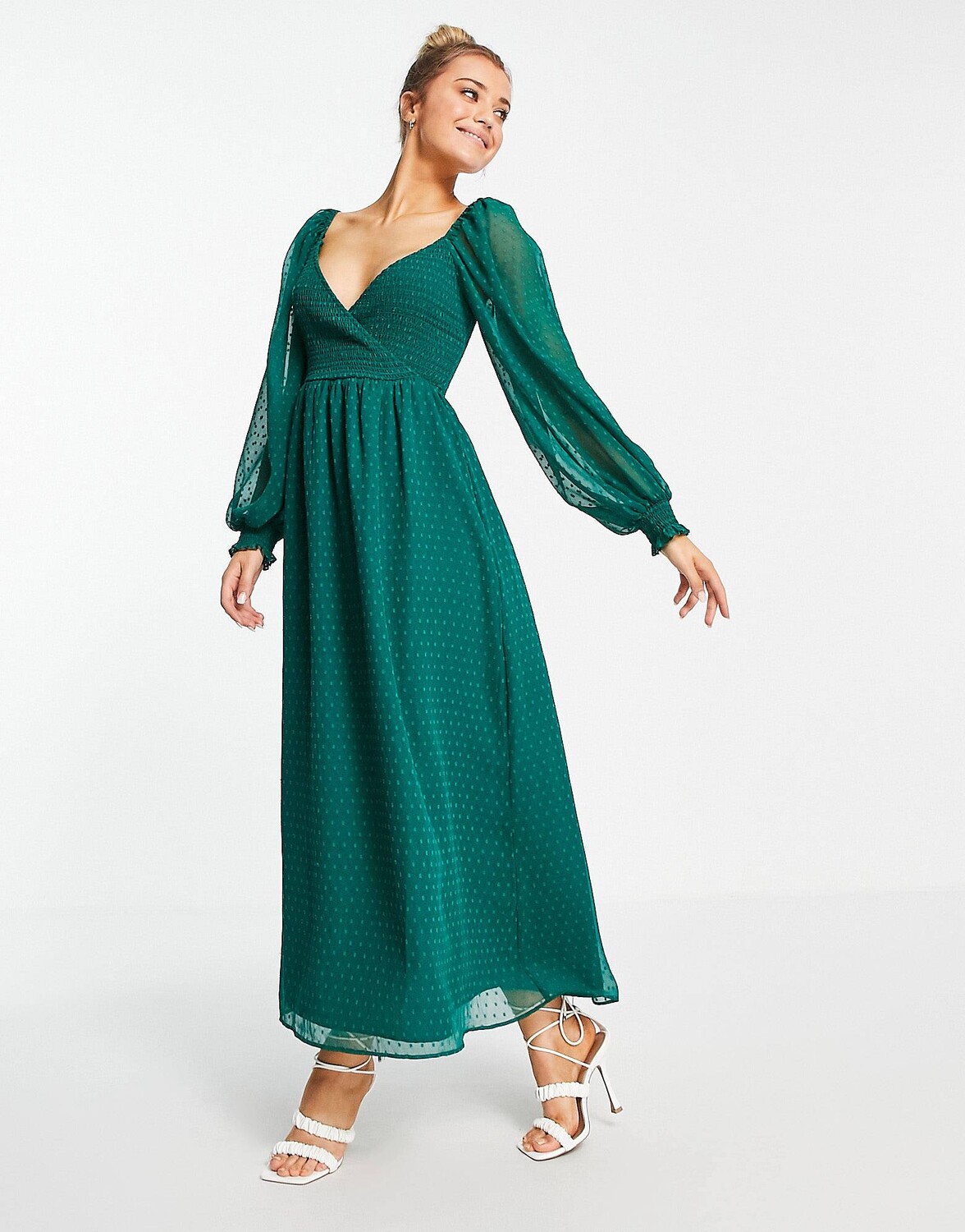 

Платье макси ASOS DESIGN, тёмно-зелёный, Зеленый