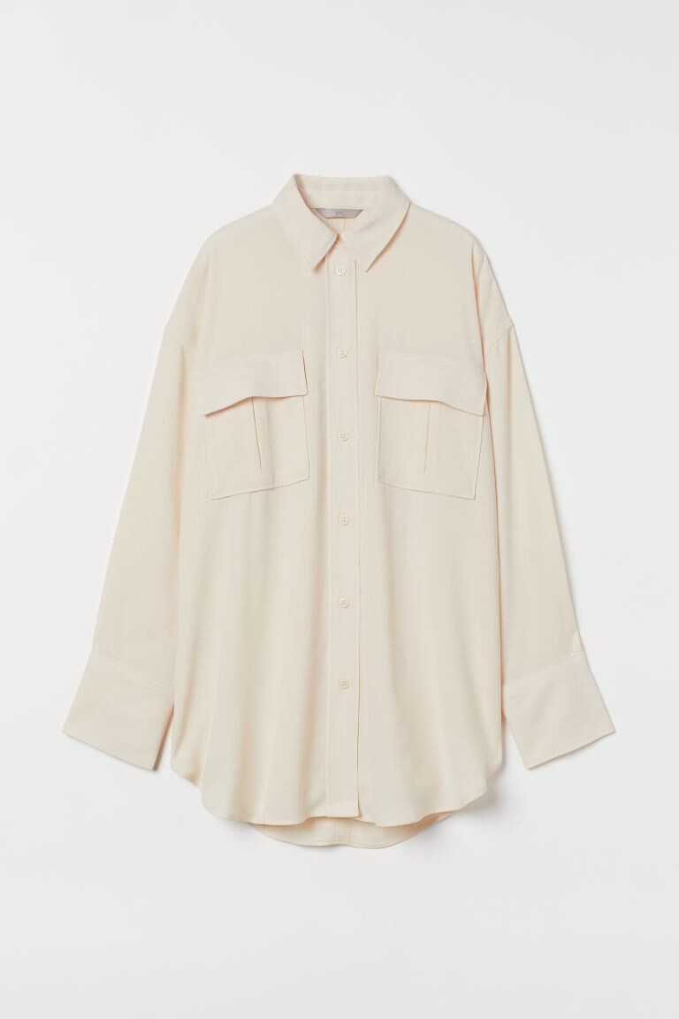 

Пиджак-рубашка оверсайз H&M, сливочный