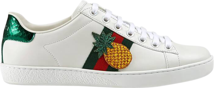 Кроссовки Gucci Wmns Ace Pineapple, белый - фото