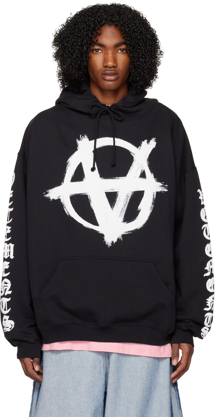 

Черная толстовка с капюшоном Double Anarchy VETEMENTS