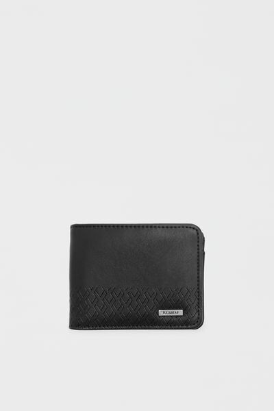 

Черный кошелек с текстурой логотипа PULL&BEAR