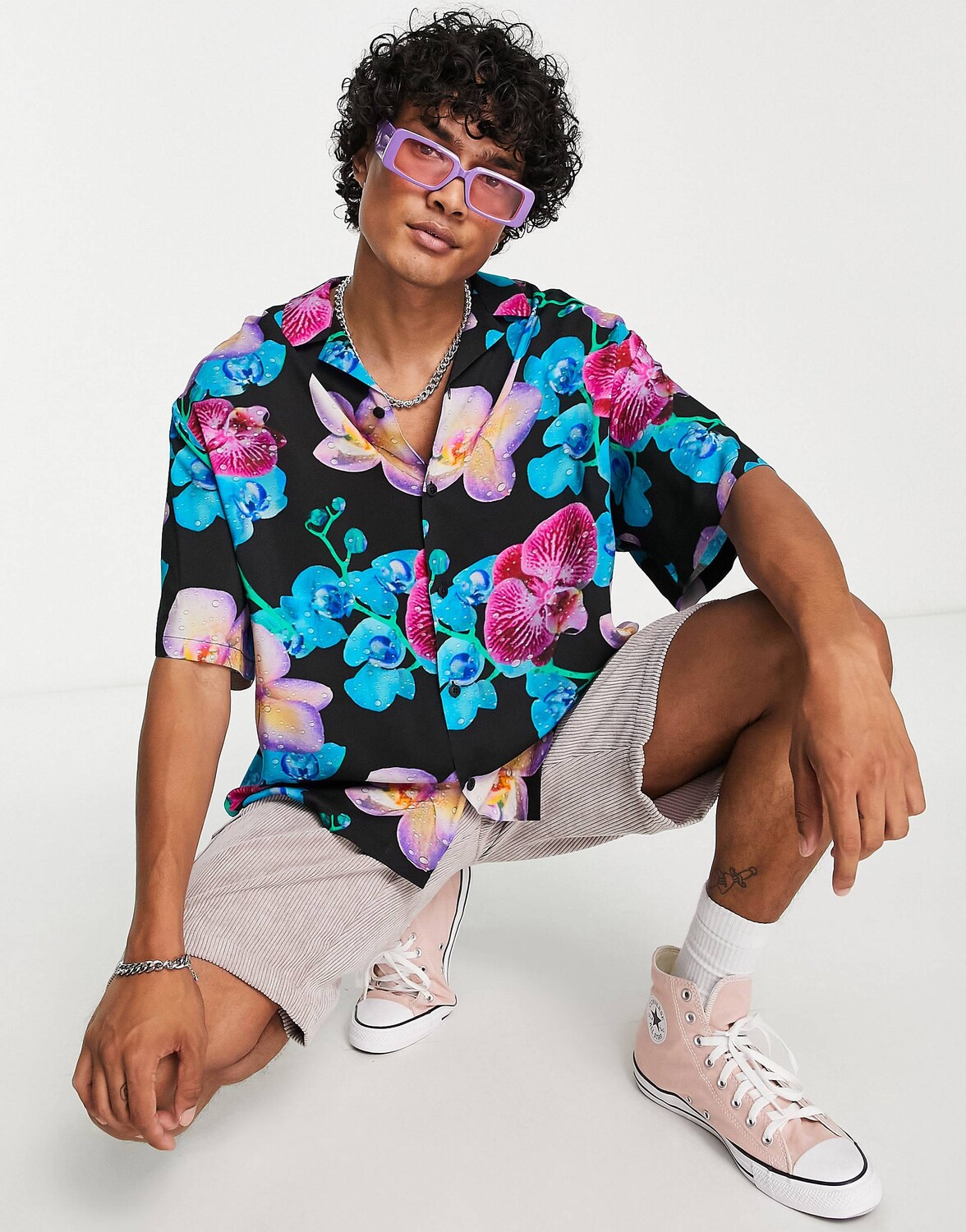 

Рубашка свободного кроя с цветочным принтом ASOS DESIGN