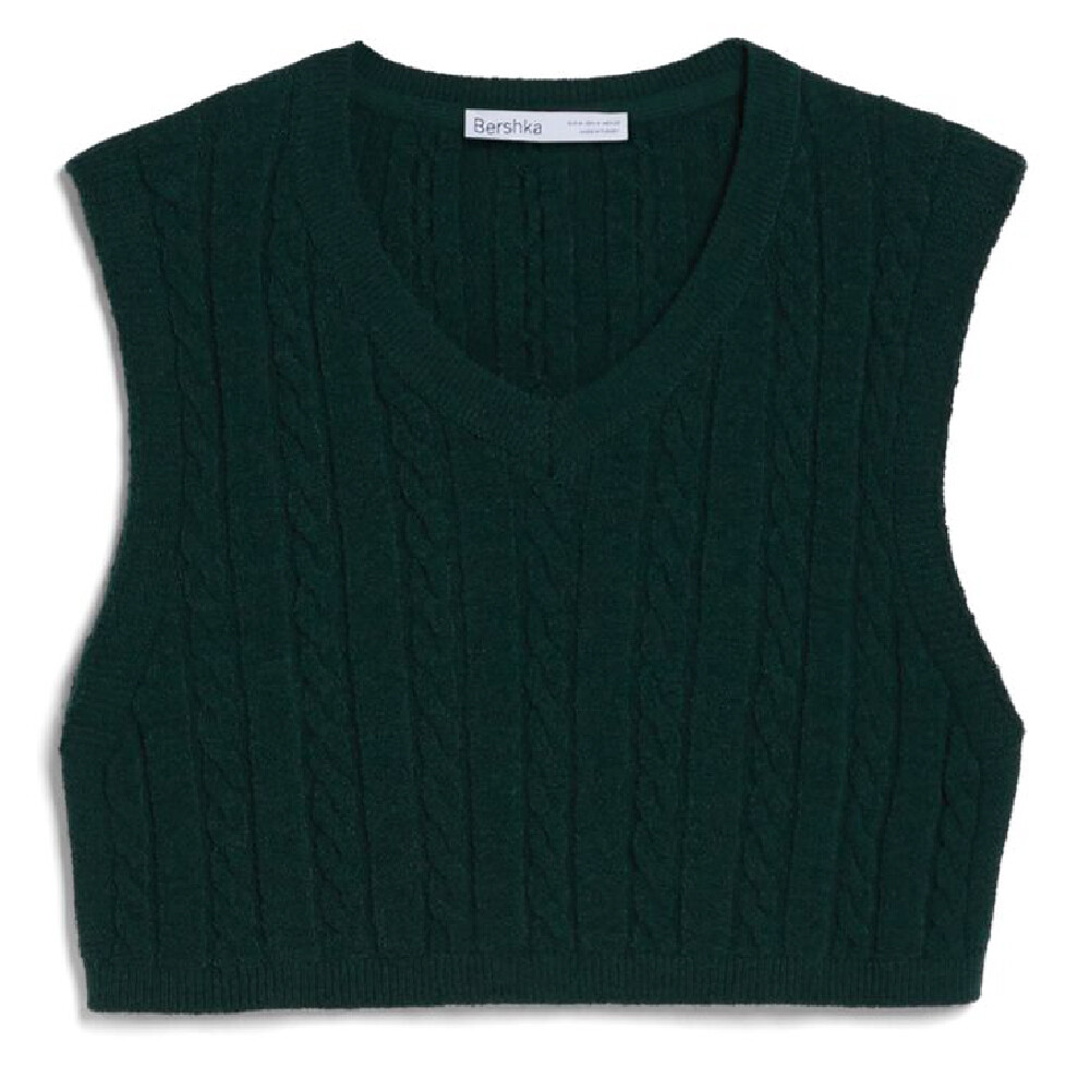 

Топ Bershka Knit, темно-зеленый
