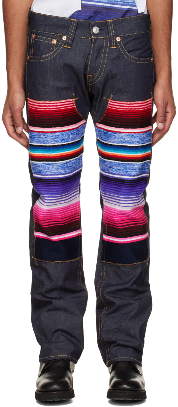 

Синие джинсы Levi's Edition Bootcut в технике пэчворк Junya Watanabe