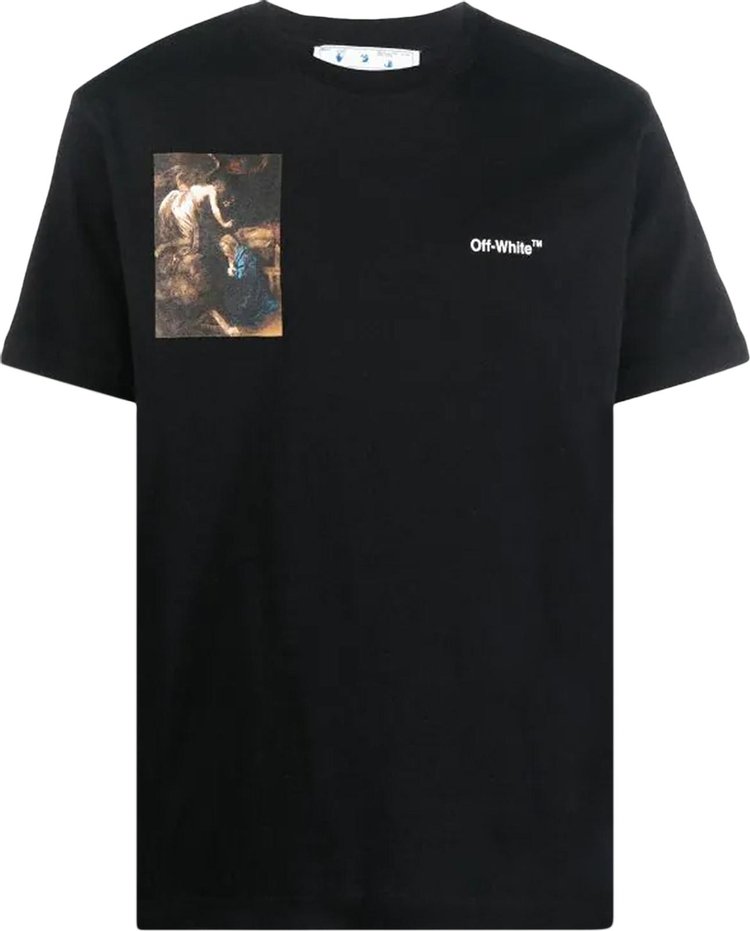 Футболка Off-White Caravaggio Lute Slim Short-Sleeve Tee 'Black/White', черный - фото