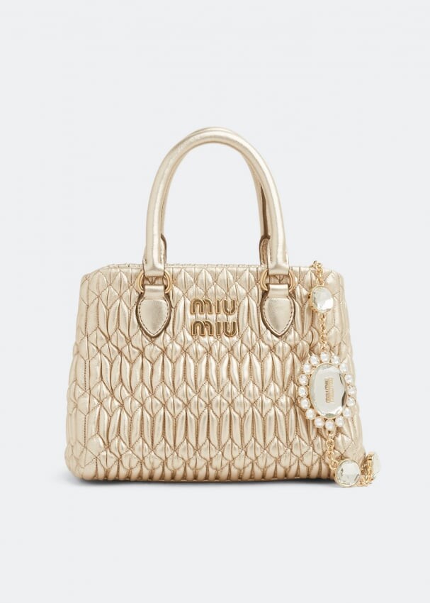 

Сумка MIU MIU Matelassé top handle bag, золотой