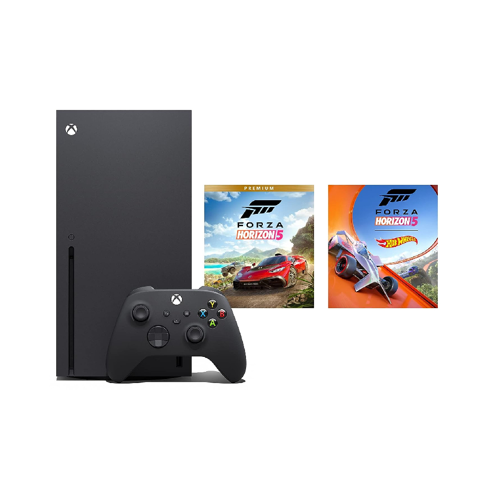 Игровая консоль Microsoft Xbox Series X + Forza Horizon 5 - Premium Edition, 1 ТБ, черный игровая консоль microsoft xbox series s 1 тб чёрный xxu 00010