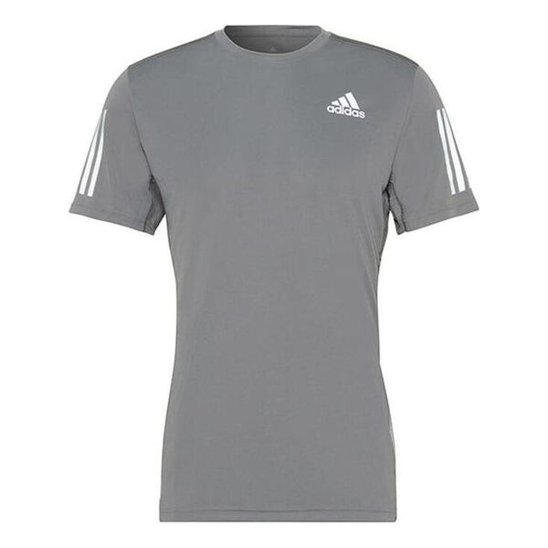 

Футболка Adidas Fitness Training Breathable Logo Stripe Sports Short Sleeve Gray T-Shirt, Серый