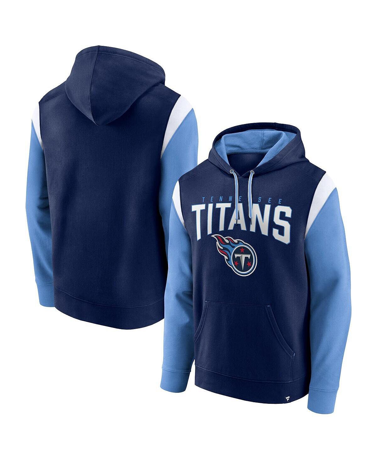 

Мужской темно-синий пуловер с капюшоном с логотипом Tennessee Titans Trench Battle Fanatics