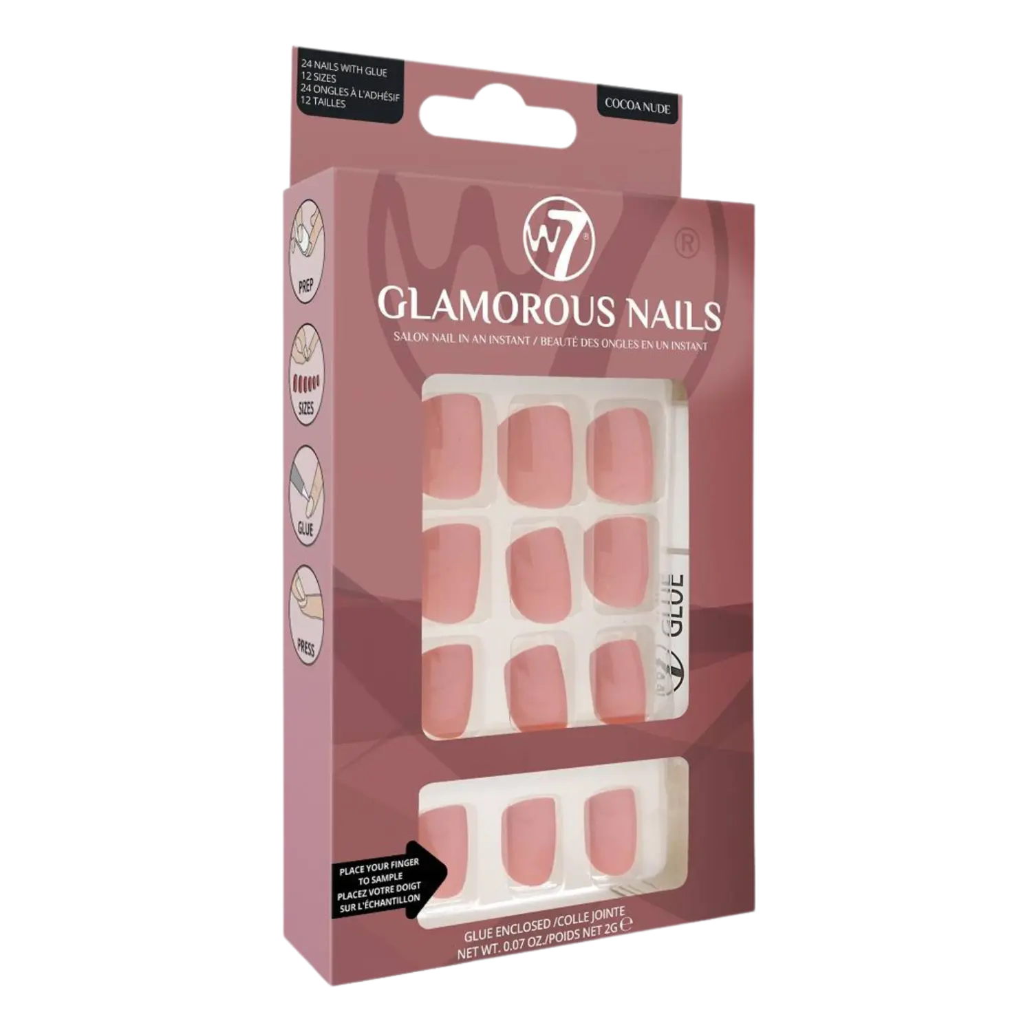 

W7 Glamorous Nails накладные ногти Cocoa Nude, 24 шт/уп