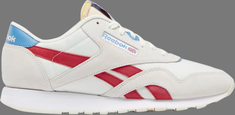 Кроссовки classic nylon 'chalk scarlet' Reebok, пломбир - фото