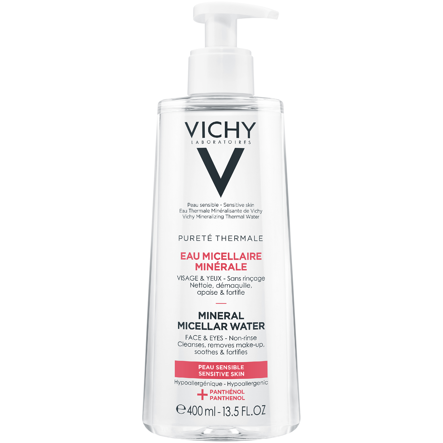 Vichy Purete Thermale мицеллярная вода для чувствительной кожи, 400 мл vichy мицеллярная вода универсальная для чувствительной кожи лица и вокруг глаз 400 мл vichy purete thermal