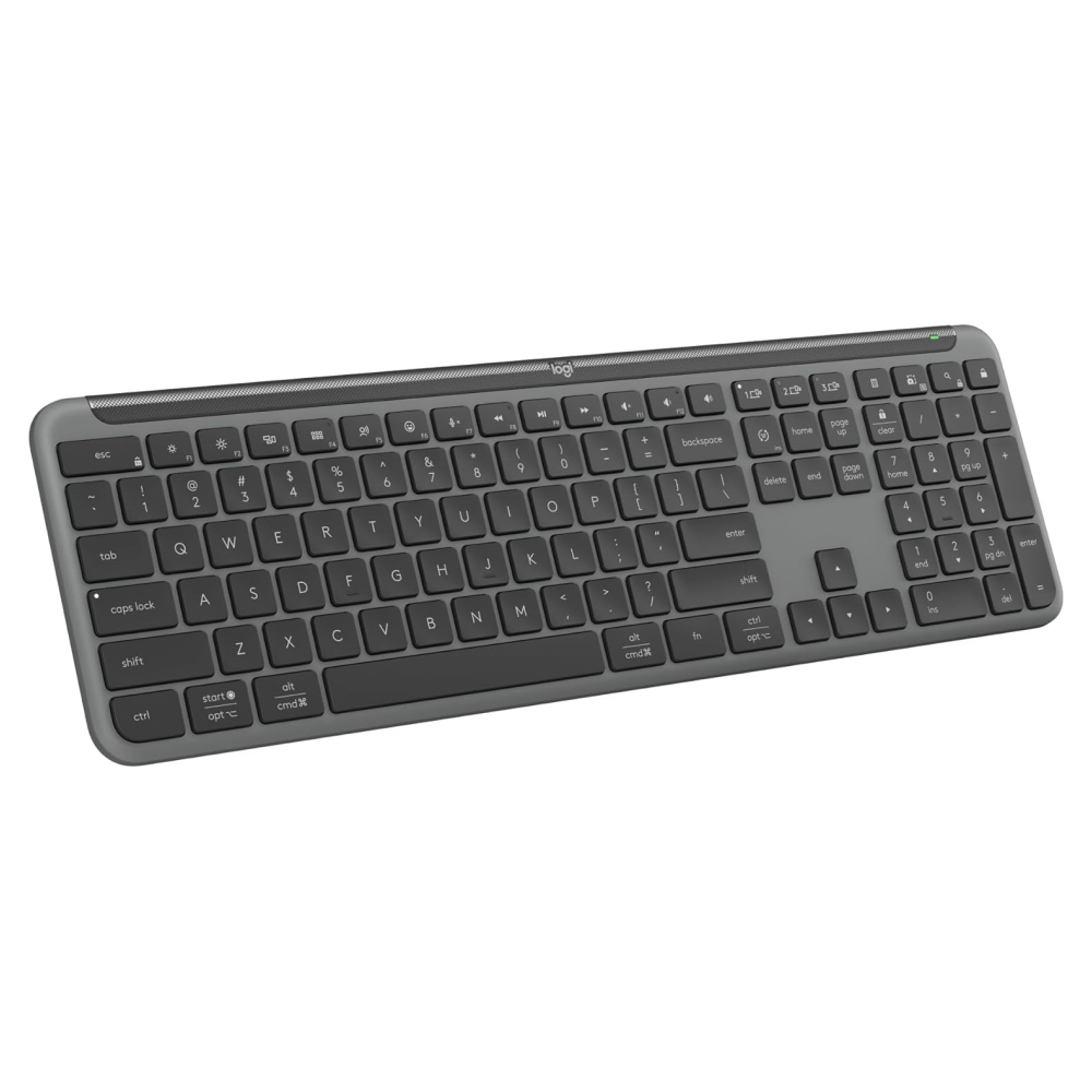 Беспроводная клавиатура Logitech Signature Slim K950, английская раскладка, графитовый клавиатура для ноутбука lenovo 320s 14ikb 320 14ikb 320 14isk 120s 14iap 7000 14 с английской раскладкой сша sn20m61946 lcm16h53usj6863 с подсветкой