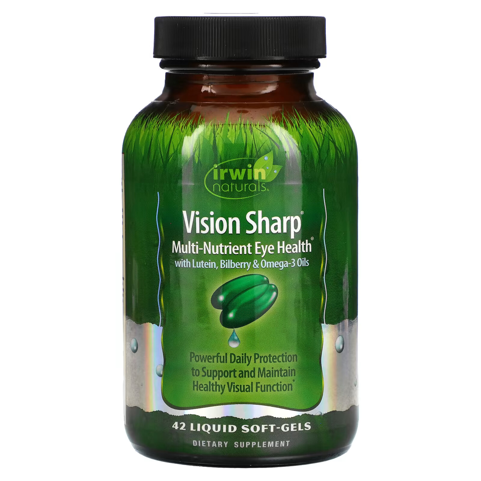 Irwin Naturals, Vision Sharp, комплексная питательная добавка для здоровых глаз, 42 мягкие желатиновые капсулы с жидкостью - фото