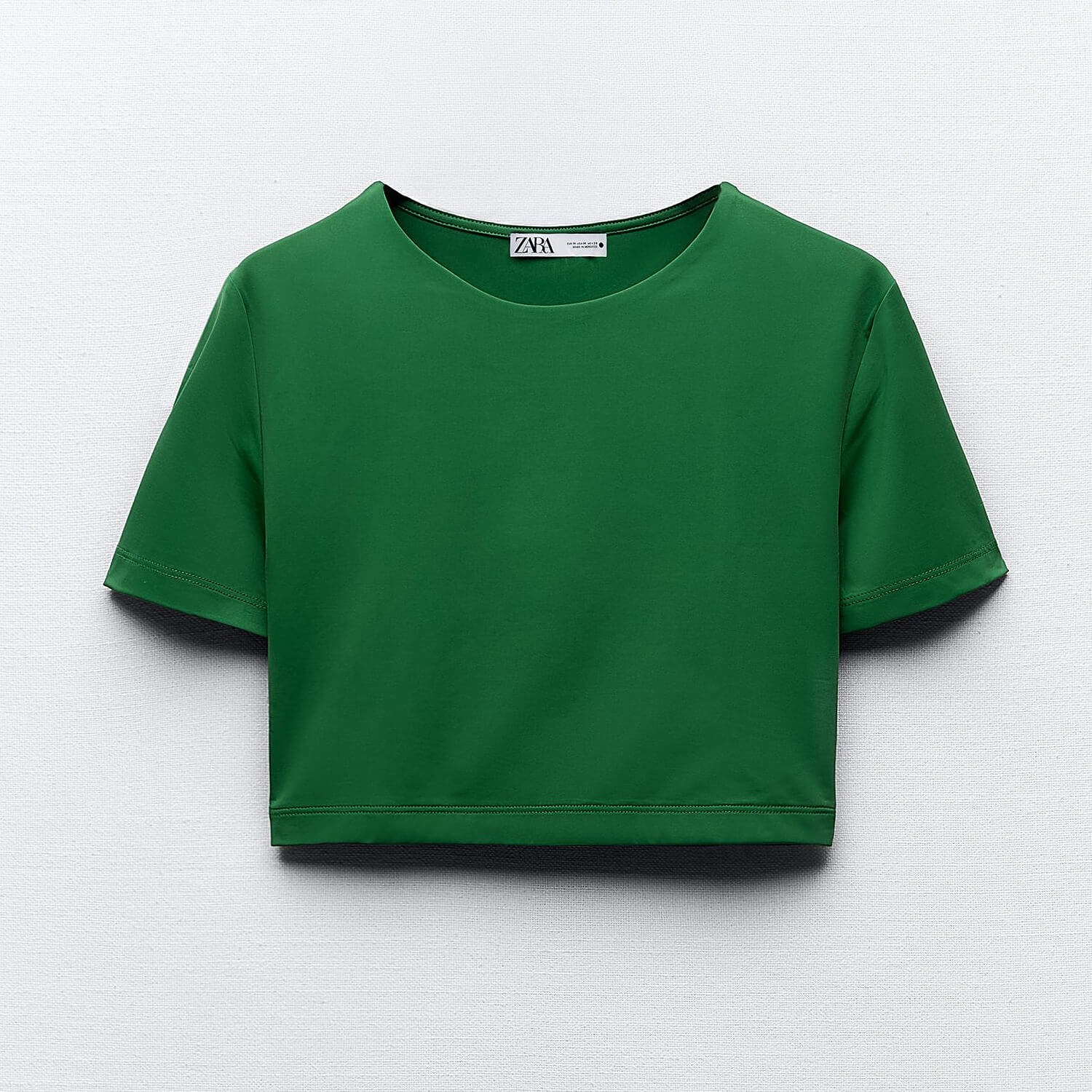 Кроп топ Zara Polyamide, зеленый цена и фото