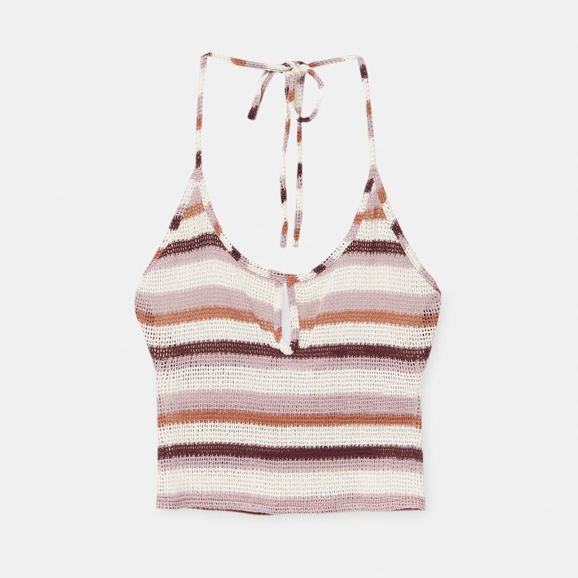 

Топ Pull&Bear Striped Mesh Knit Halter, мультиколор