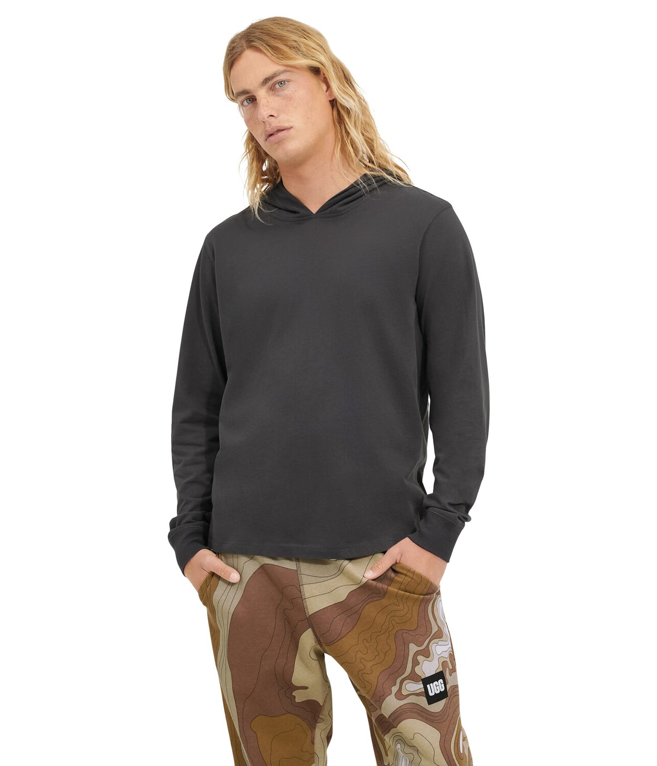 

Худи UGG, Zachery Hooded Long Sleeve Tee, Серый