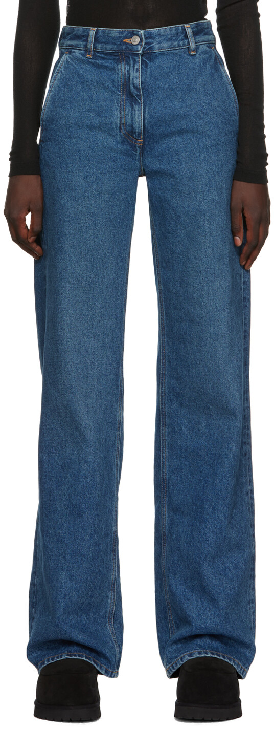 

Синие контрастные джинсы MM6 Maison Margiela