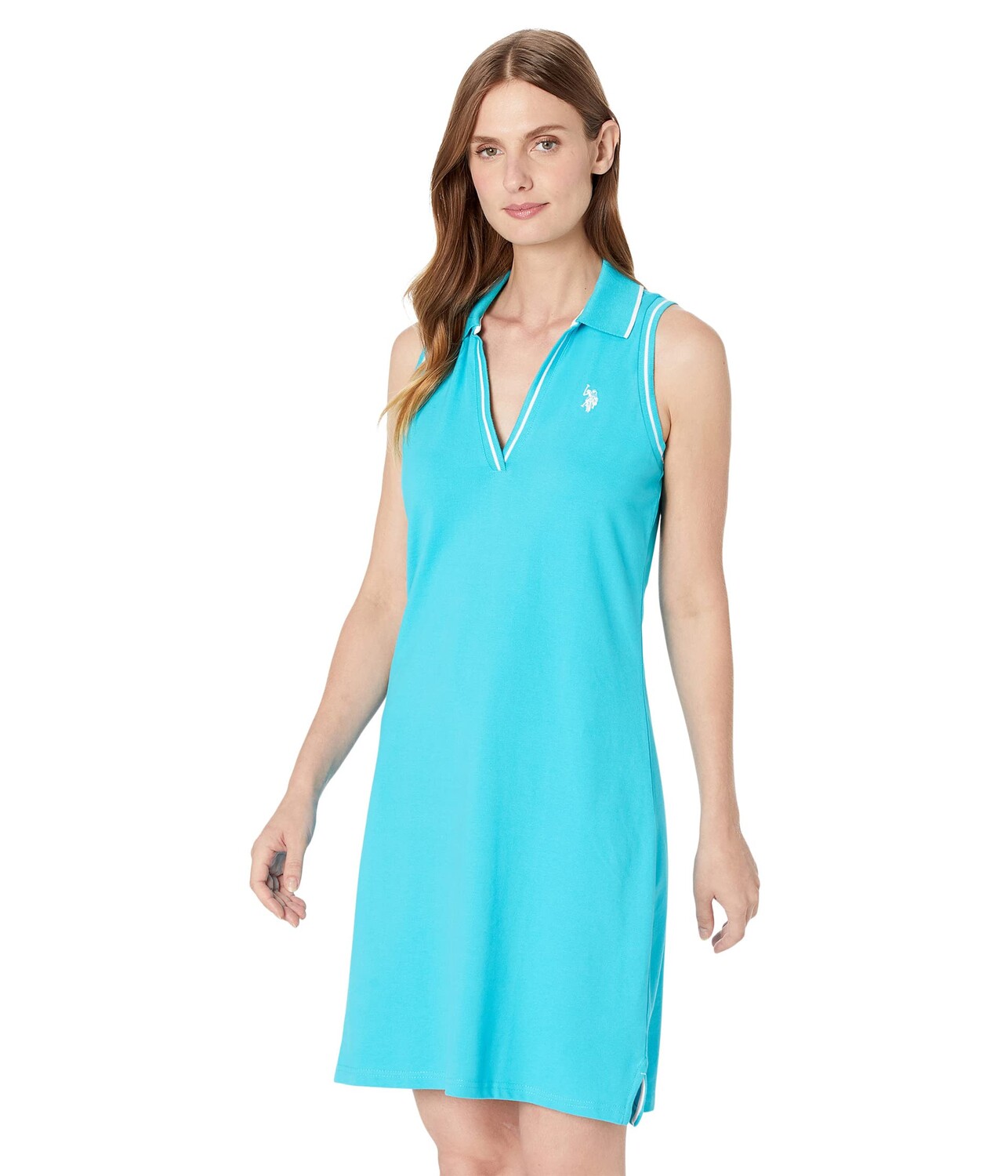 

Платье U.S. POLO ASSN., Sleeveless Split-Neck Polo Dress