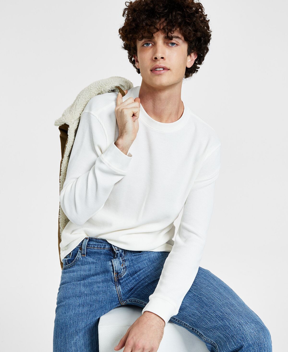 

Мужская вафельная вязаная термофутболка с длинным рукавом Levi's, мульти