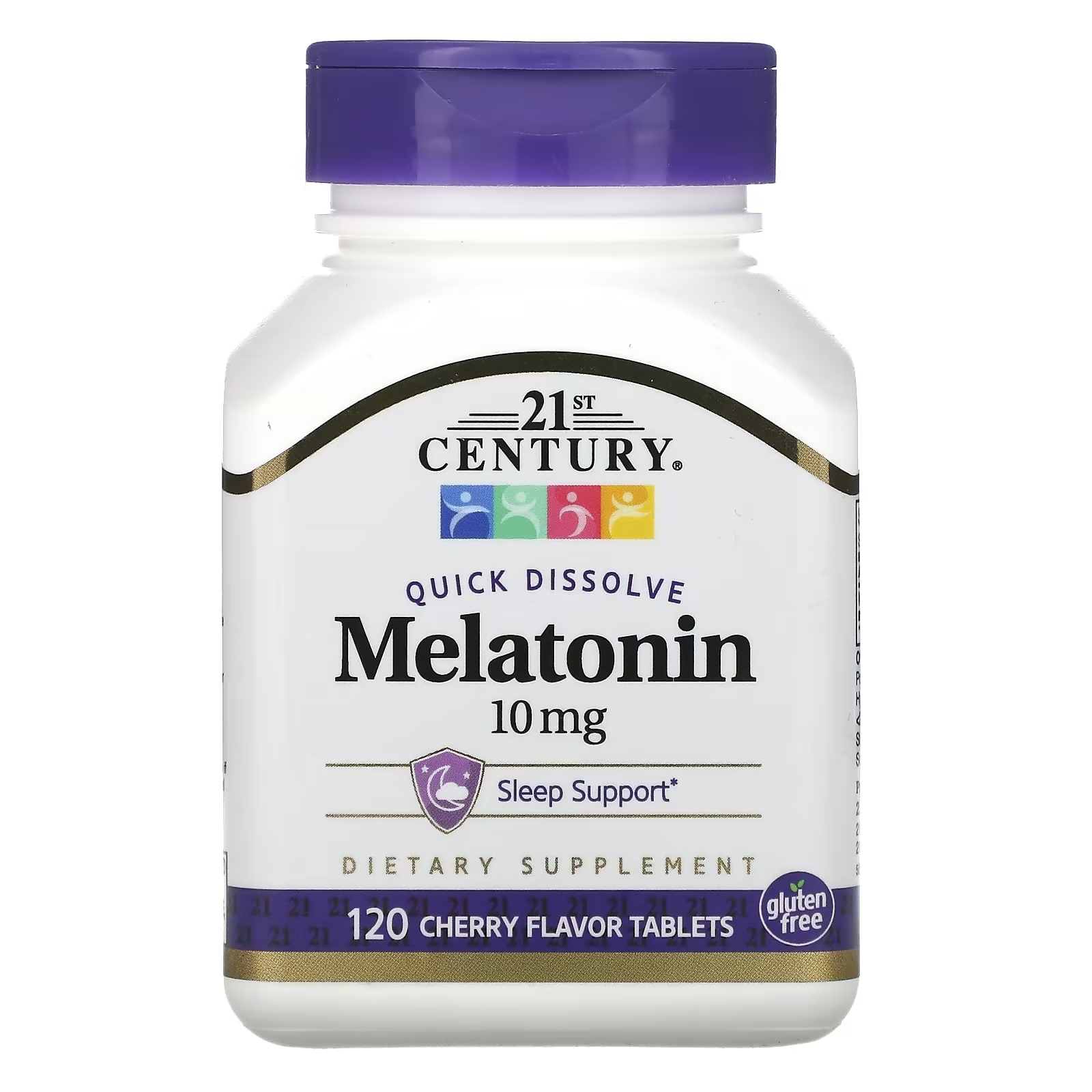 Быстрорастворимый Мелатонин 21st Century с вишневым вкусом, 120 таблеток
