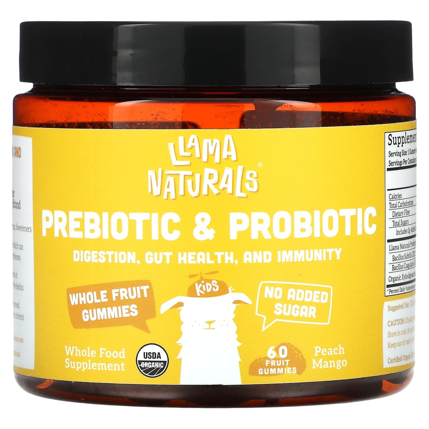 

Мультивитаминные Жевательные Мармеладки Llama Naturals на растительной основе со вкусом персика и манго, 60 штук