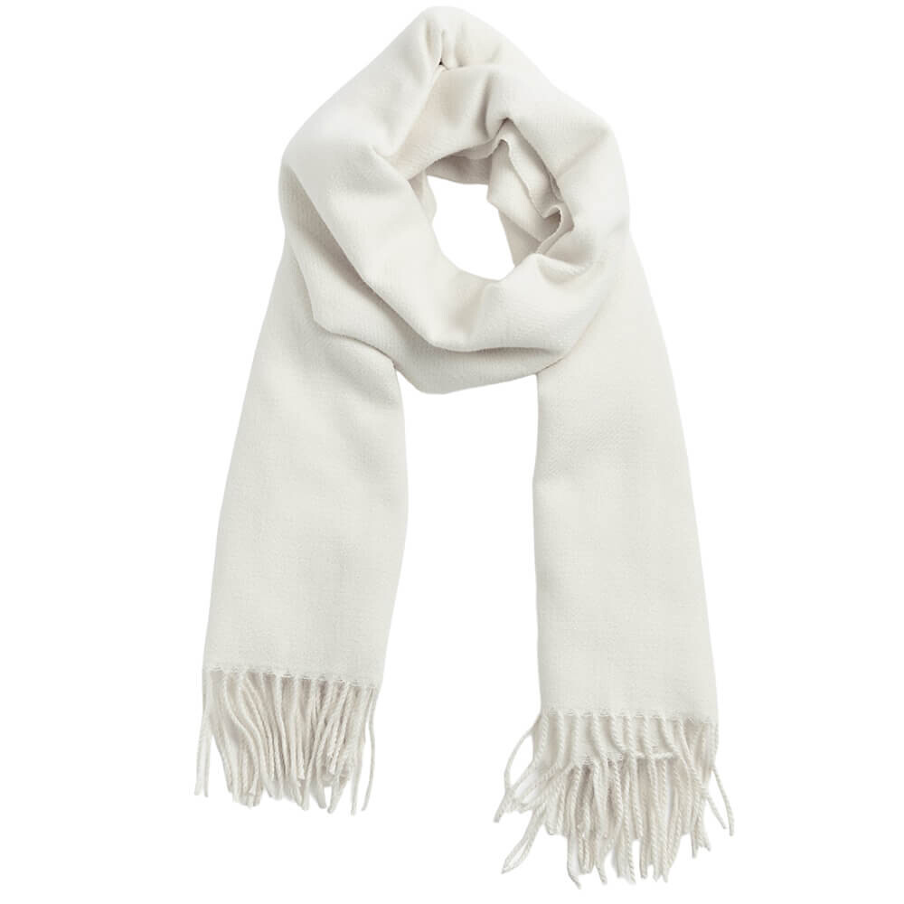 

Шарф Zara Basic With Fringing, желтовато-белый