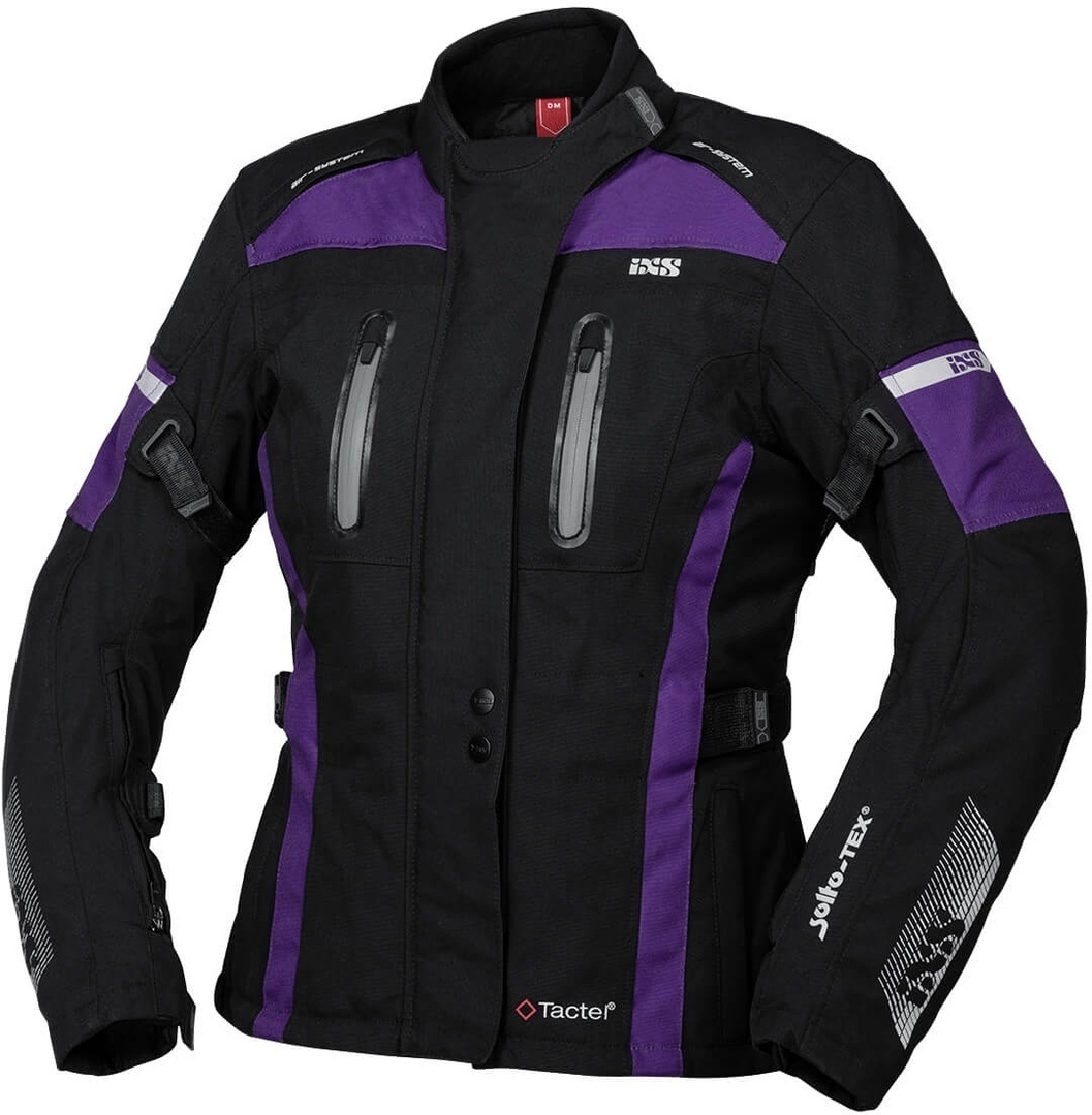 Куртка IXS Tour Pacora-ST для женщин для мотоцикла Текстильная, черно-пурпурная