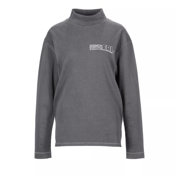 

Футболка langarmshirt mit logo-print black Erl, серый