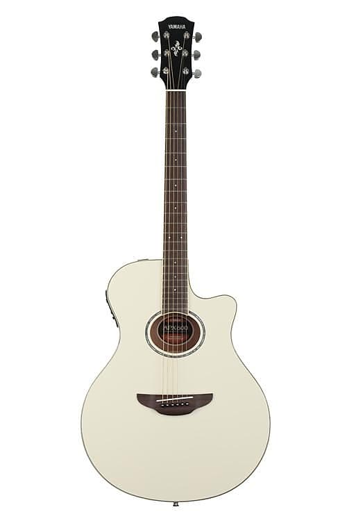 цена Акустическая электрогитара Yamaha APX600 Thin-line Cutaway, винтажная белая APX600 Thin-line Cutaway Acoustic Electric Guitar