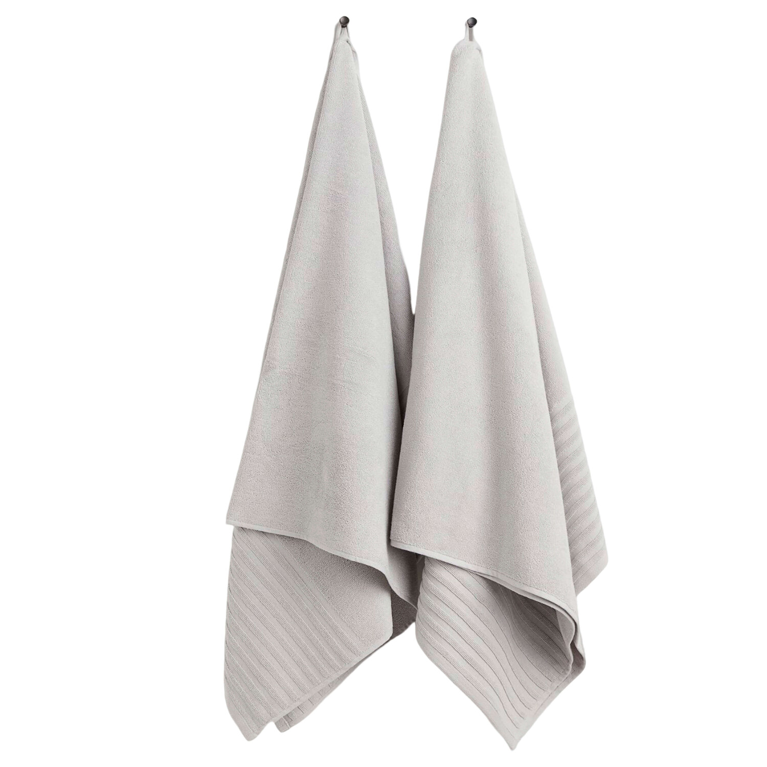 

Комплект банных полотенец H&M Home Cotton 2 штуки, светло-серый