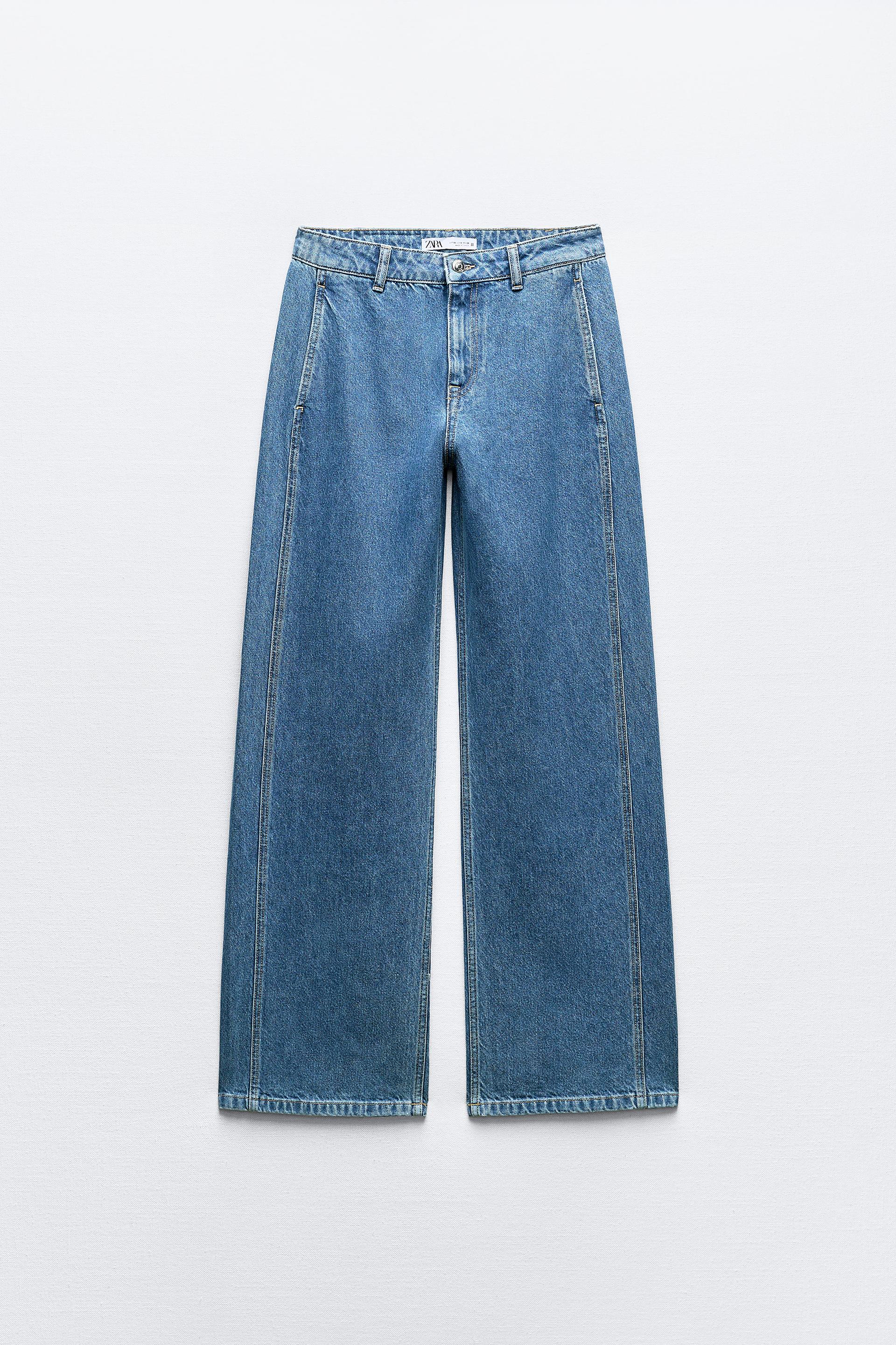 Джинсы Zara Z1975, выцветший синий джинсы zara z1975 relaxed fit синий