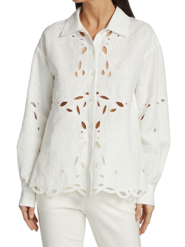 

Блуза brielle с люверсами и пуговицами спереди Derek Lam 10 Crosby Soft white