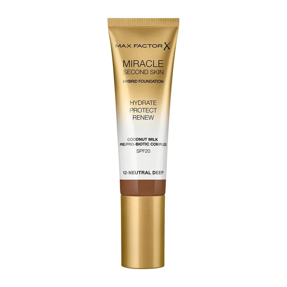 

Max Factor Увлажняющая тональная основа Miracle Second Skin Hybrid Foundation с SPF 12 Neutral Deep 30 мл