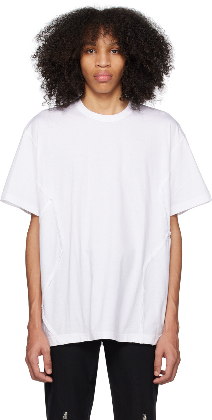

Белая футболка со вставками Comme des Garçons Homme Plus, Белый