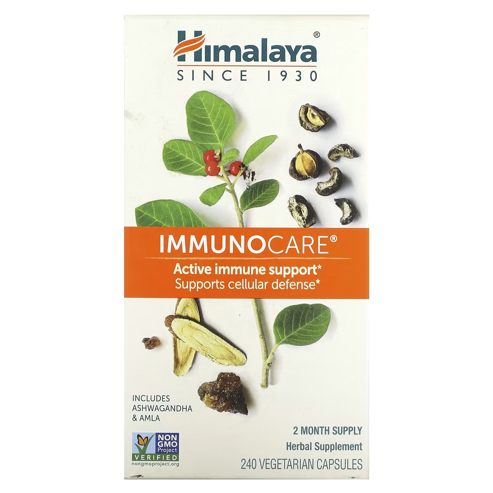 Пищевая Добавка Himalaya ImmunoCare, 240 вегетарианских капсул - фото