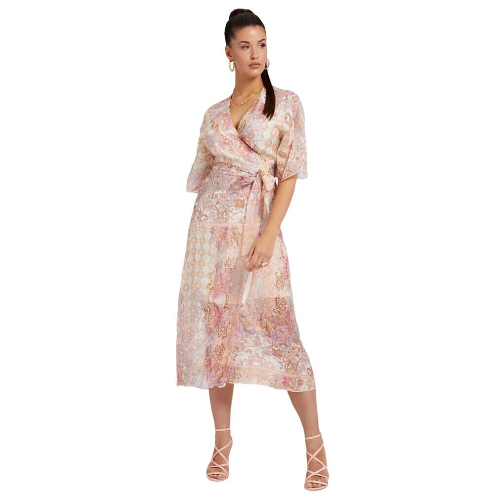 

Платье Guess Mit Allover-Print, бежевый