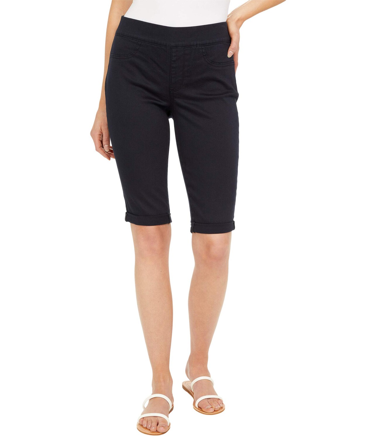 

Шорты NYDJ, Pull-On 12.5" Denim Bermuda Shorts in Black