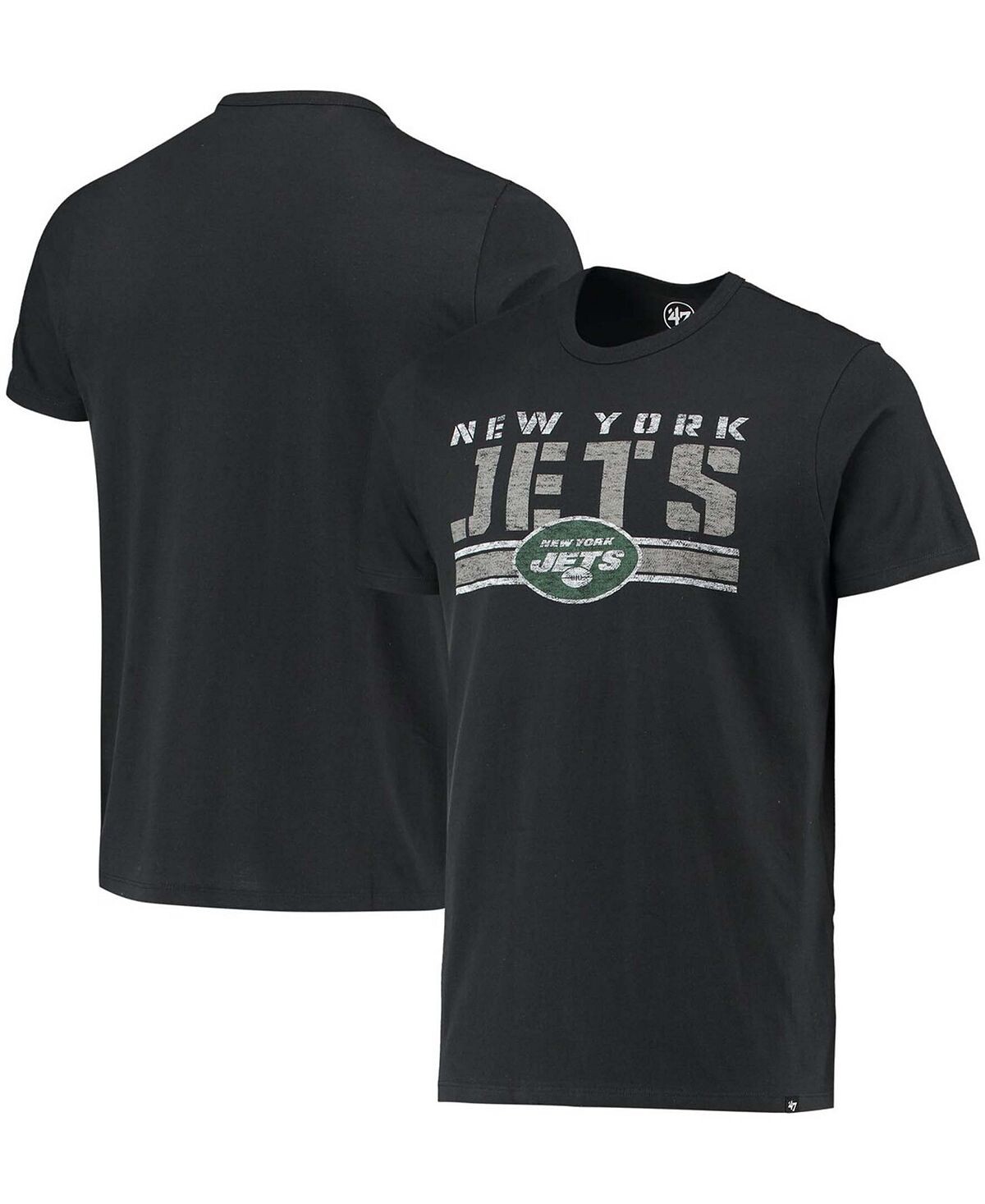 

Мужская черная футболка в полоску new york jets team '47 Brand, черный