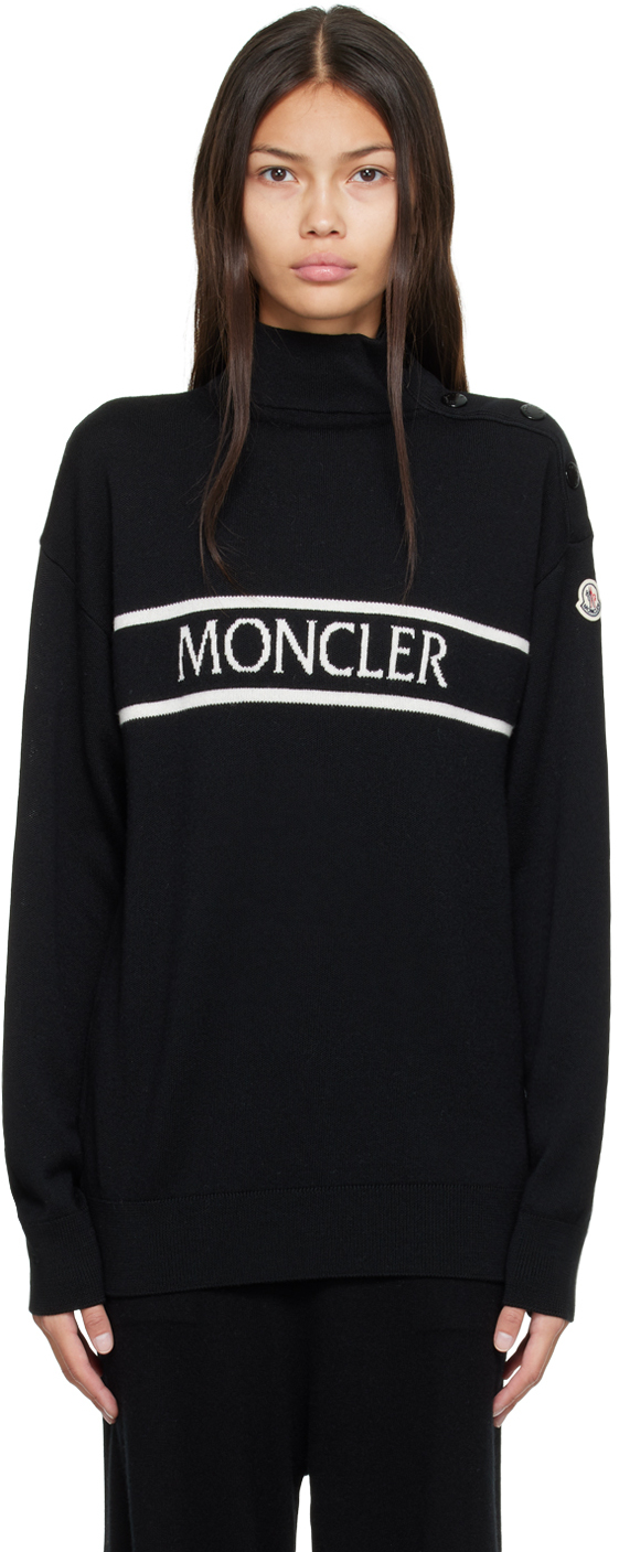 

Черный жаккардовый свитер Moncler