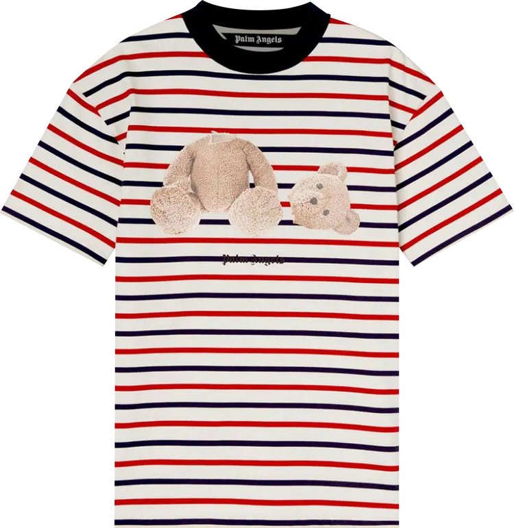 Футболка Palm Angels PA Bear Stripes Classic Tee 'Red/Brown', красный - фото