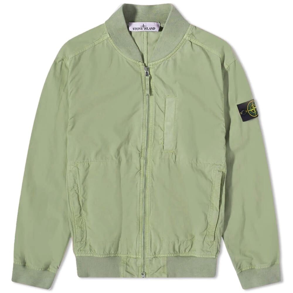 

Куртка-бомбер из хлопкового твила из купро Stone Island, Зеленый